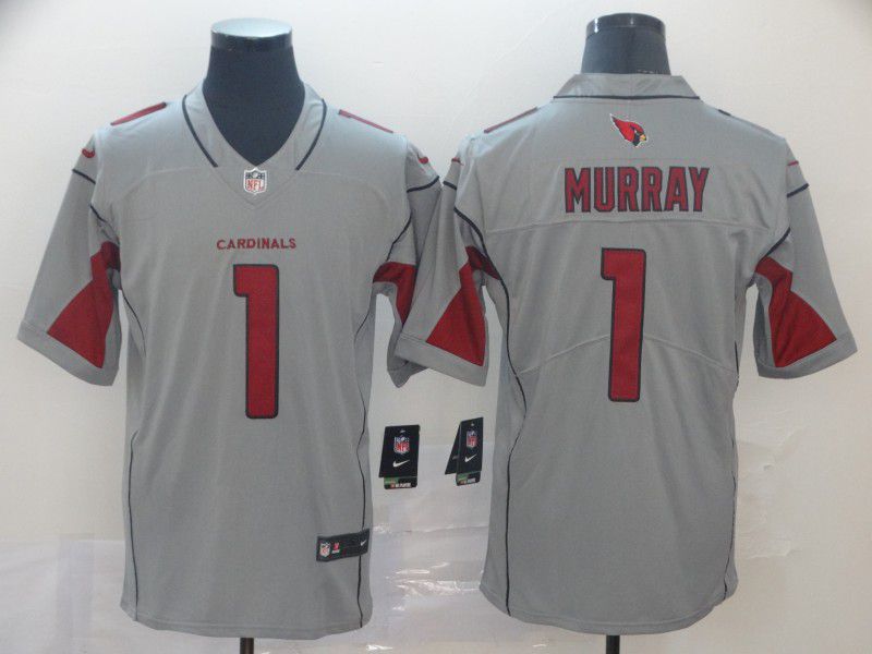 Men Arizona Cardinals 1 Murray Grey Nike Vapor Untouchable Limited NFL Jersey